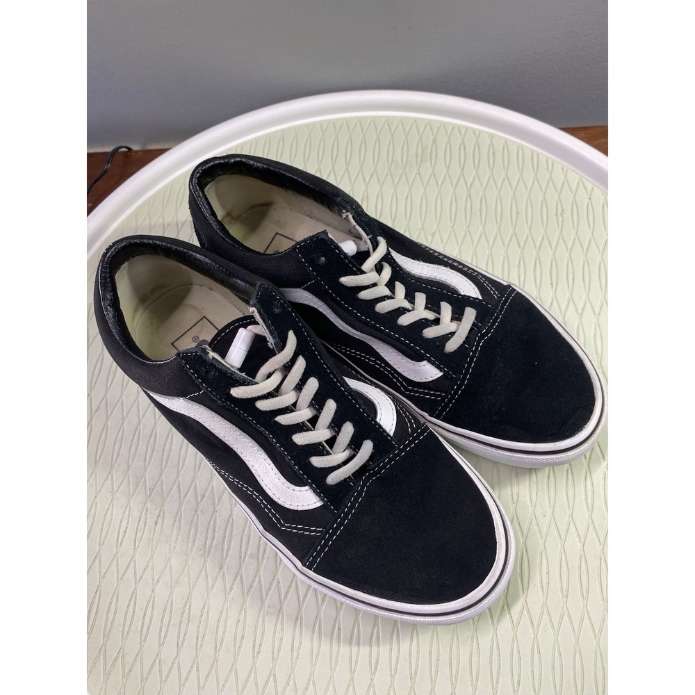 Vans OLD SKOOL Unisex Sneakers Black/White Suede Shoes Sz.5.5 Men/7 Women